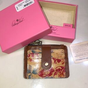 Patricia Nash Cassis Leather Card Case Wallet Aegean Blooms NWT & Box